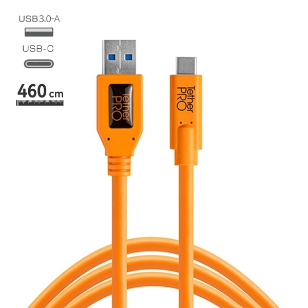 TETHER TOOLS(テザーツールズ) TetherPro USB to USB-C (460cm) オレンジ CUC3215-ORG