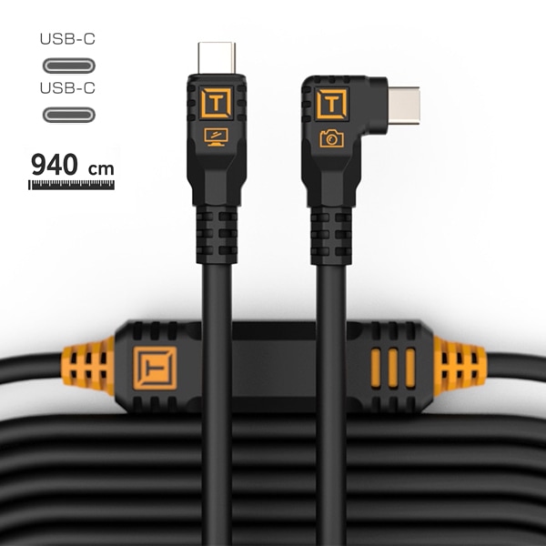 TETHER TOOLS(テザーツールズ) テザープロ USB-C トゥ USB-C ストレート/ライト アングル ケーブル(9.4m) ブラック CUC31RT2-BLK