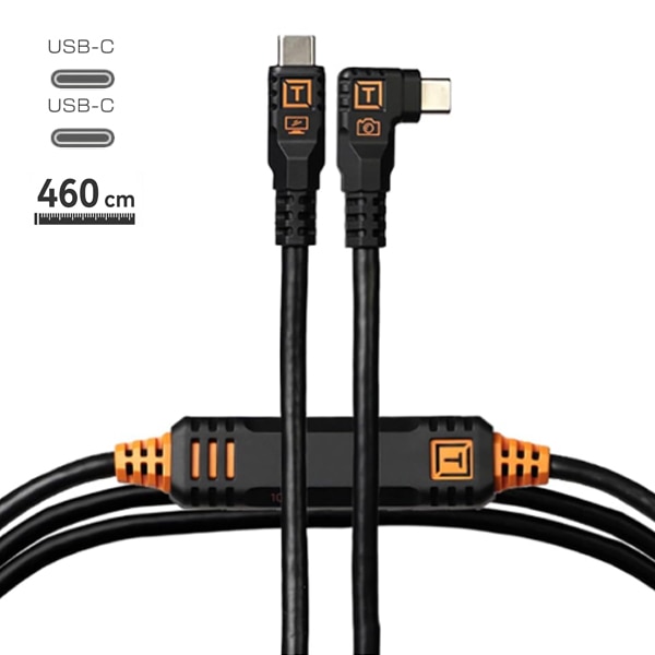 TETHER TOOLS(テザーツールズ) テザープロ オプティマ 10G USB-C ケーブル ライトアングル(4.6m) ブラック CUC15RTG2-BLK