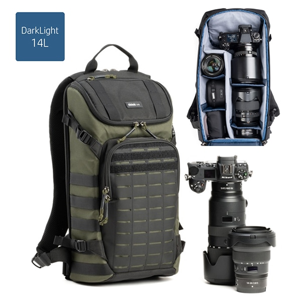 【ノベルティ付き】thinkTANKphoto(シンクタンクフォト) ダークライト バックパック 14L モンタナグリーン