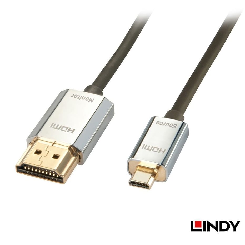 LINDY(リンディー) CROMO LINE HDMI 2.0 Type-A to Type-D 極細ケーブル 4.5m 41679