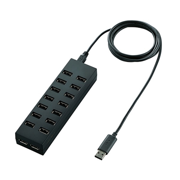 ELLECOM(エレコム) 16ポートセルフパワーUSBハブ ブラック U2H-Z16SBK