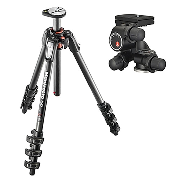 Manfrotto(マンフロット) 190プロカーボン4段三脚+410ギア付き雲台キット JP-MK190C4-410