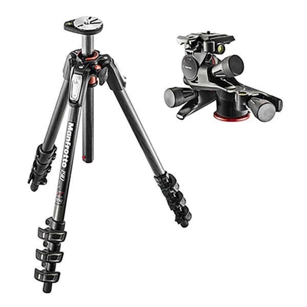 Manfrotto(マンフロット) 190プロカーボン4段三脚+XPROギア付き雲台キット JP-MK190C4-3WG