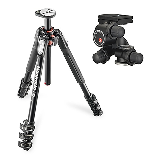 Manfrotto(マンフロット) 190プロアルミニウム4段三脚+410ギア付き雲台キット JP-MK190A4-410