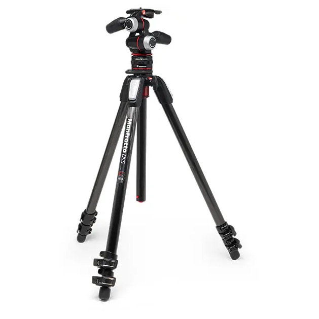 【9/18-OUTLET】Manfrotto(マンフロット) 055プロカーボン 3段三脚+XPRO3WAY+MOVEキット MK055CXPRO33WQR