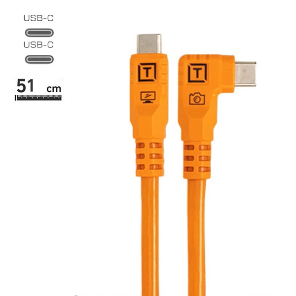 TETHER TOOLS(テザーツールズ) テザープロ オプティマ 10G USB-C ケーブル ライトアングル（51cm） CUCRTC1G2-ORG