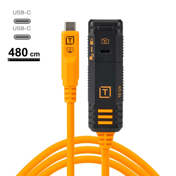 TETHER TOOLS(テザーツールズ) テザープロ オプティマ 10G USB-C ロッキング エクステンション ケーブル（4.8m）オレンジ TBP3G2-ORG