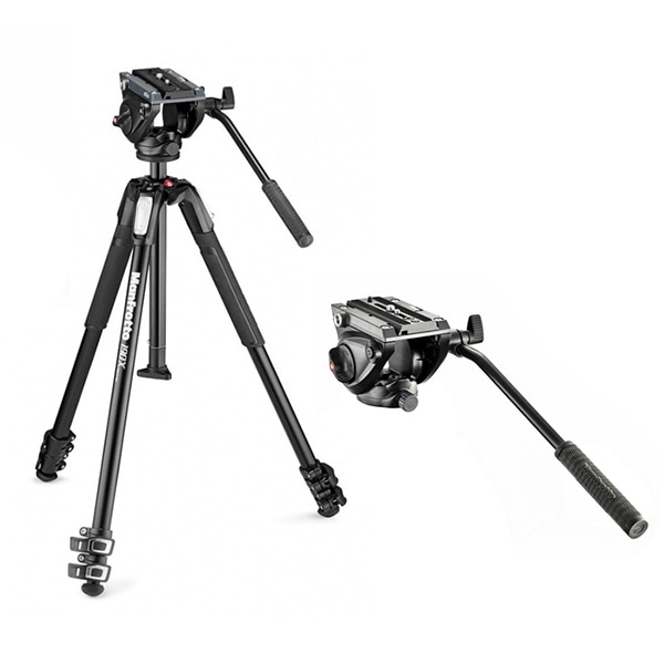 Manfrotto(マンフロット) MVH500AH ビデオ雲台+MT190X3アルミ三脚 MVK500190X3