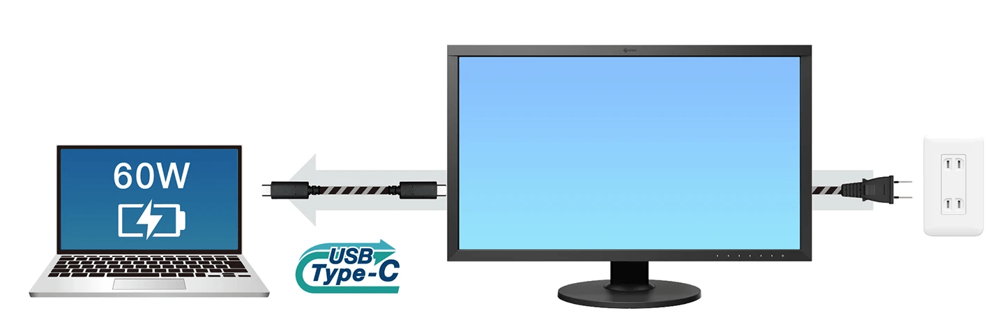 CS2740-ZのUSB Type-Cケーブル1本での接続・給電の特徴